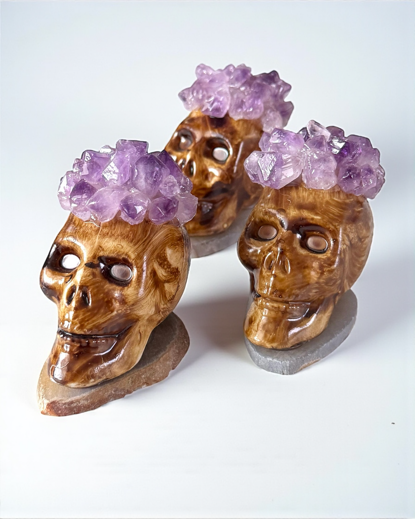Amethyst Cluster Skull