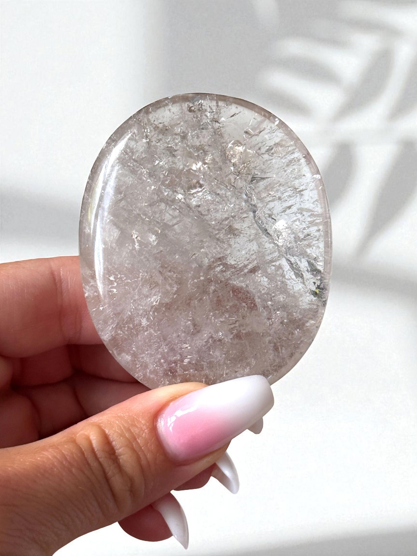 Smoky Quartz w/ Rainbow Palm Stone