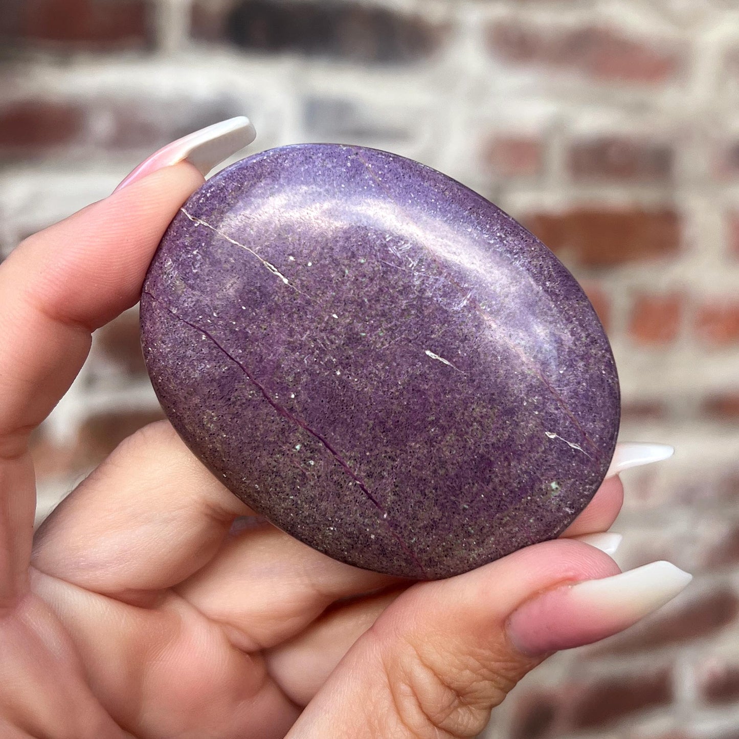 Purple Stichtite Palm Stone