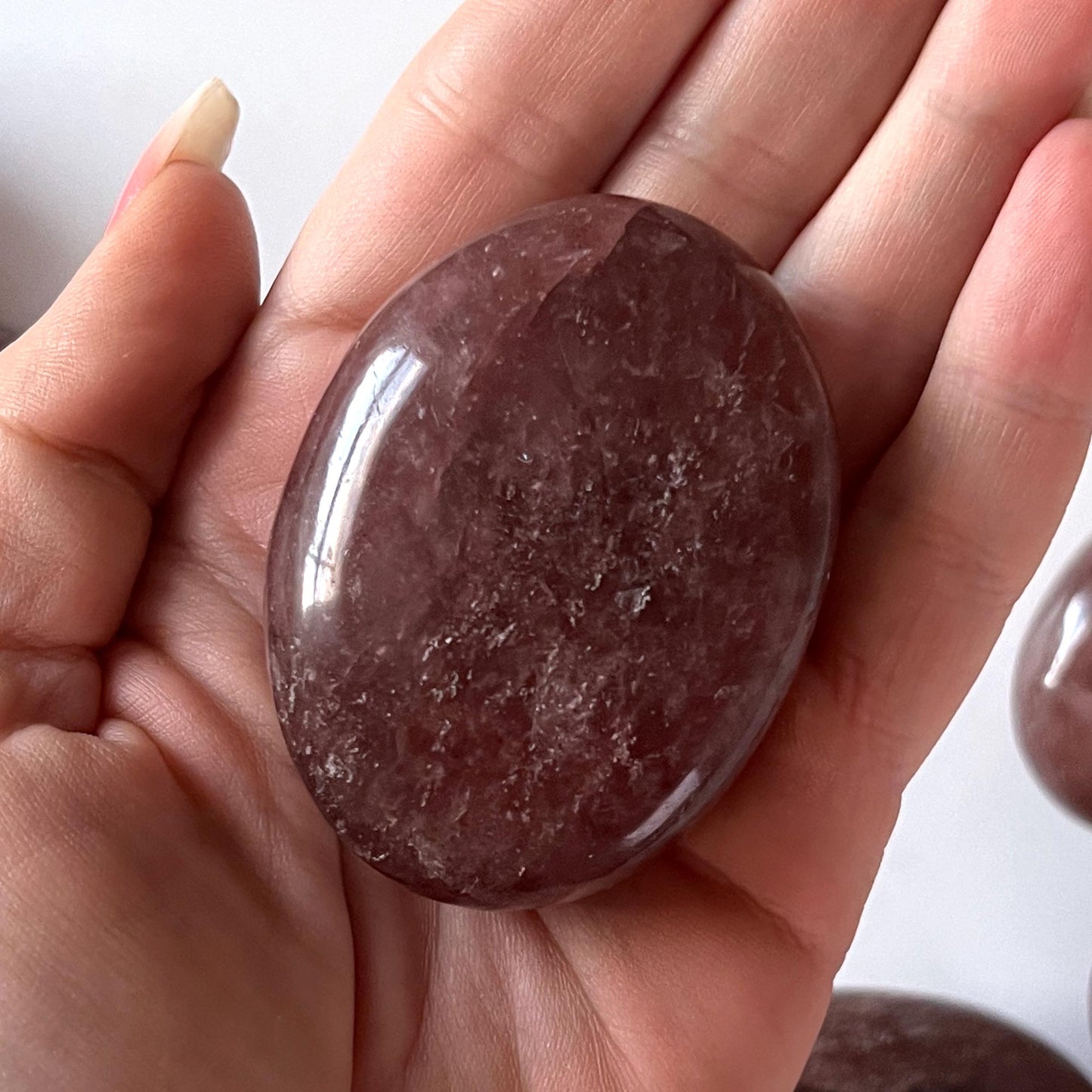 Strawberry Quartz Palm Stone