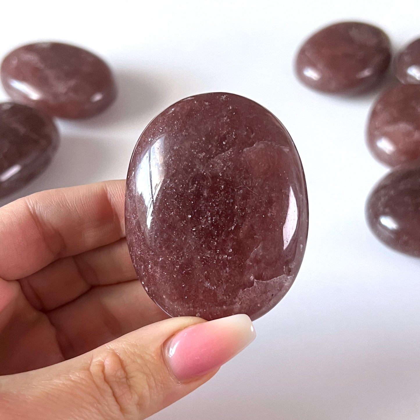 Strawberry Quartz Palm Stone
