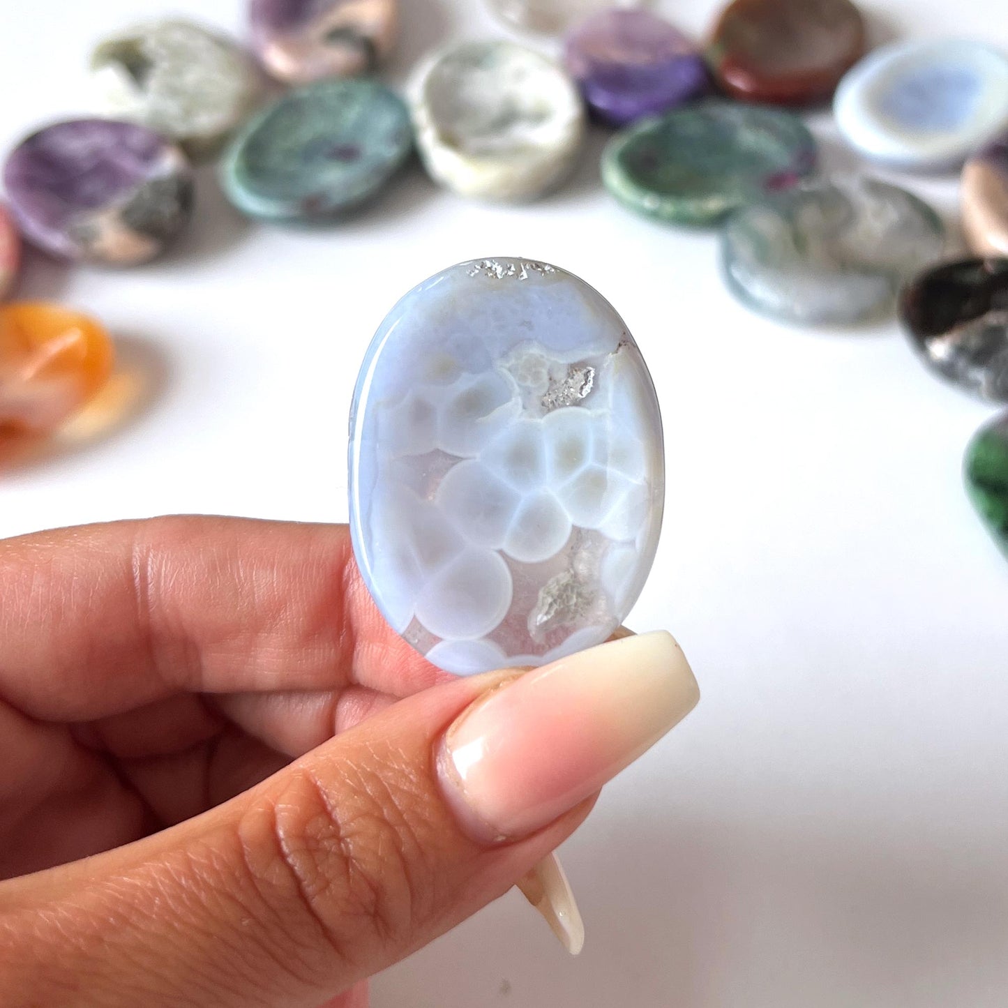 Blue Lace Agate Worry Stone