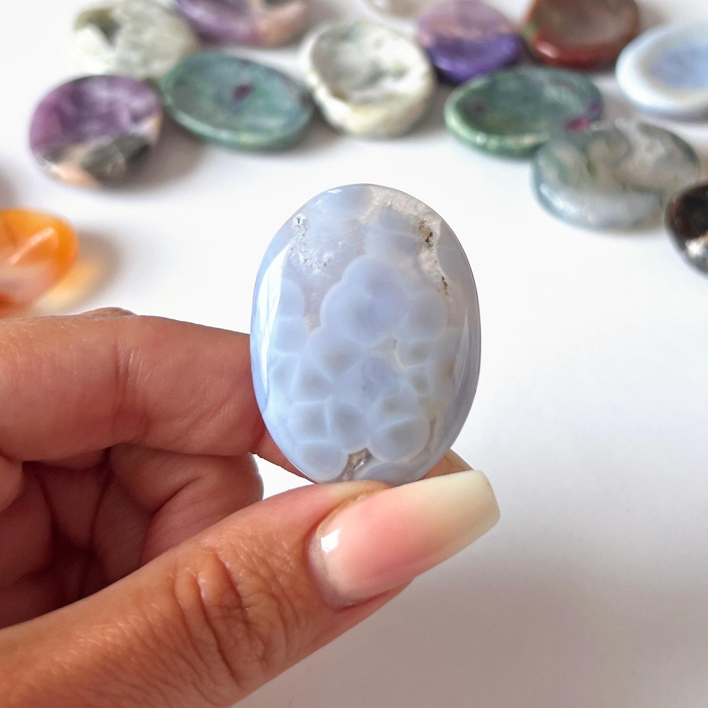 Blue Lace Agate Worry Stone