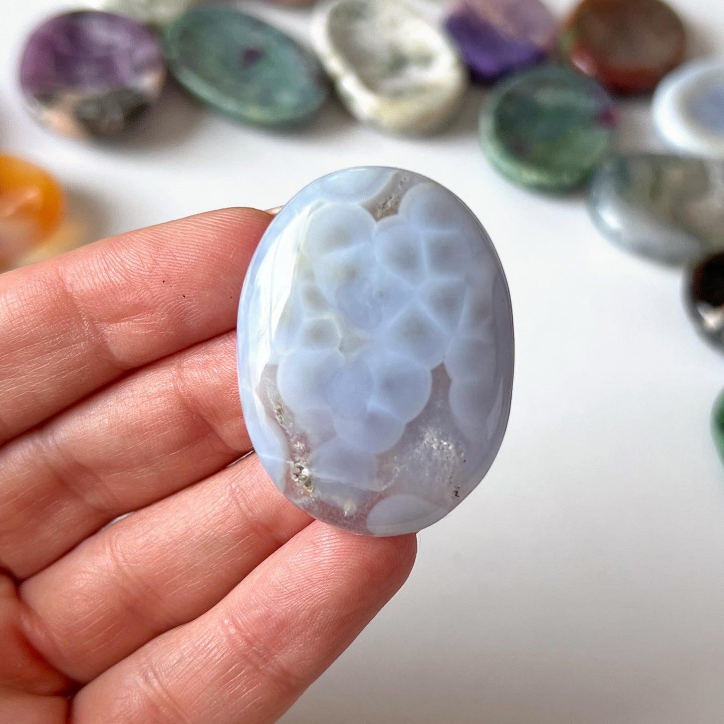 Blue Lace Agate Worry Stone