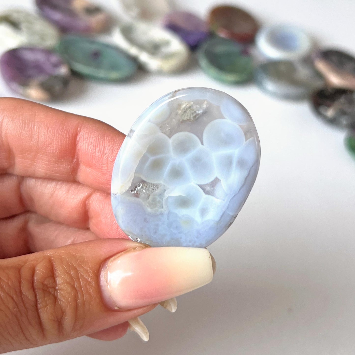 Blue Lace Agate Worry Stone