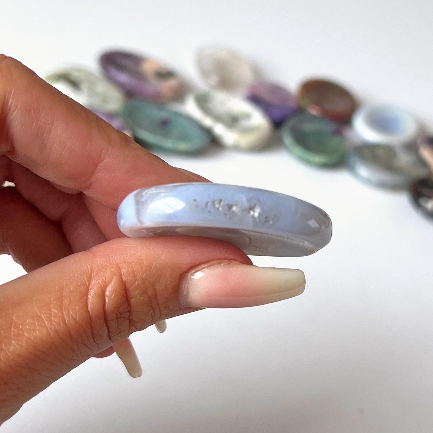 Blue Lace Agate Worry Stone