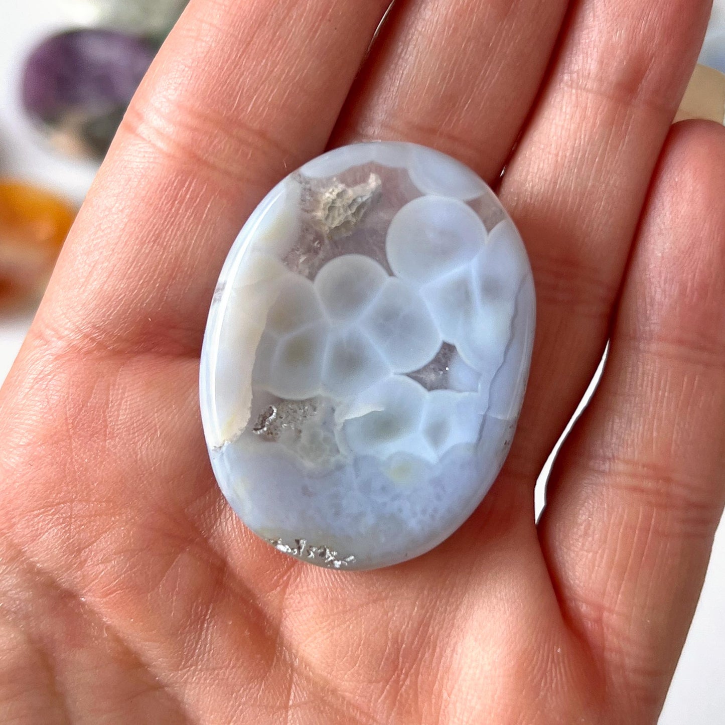 Blue Lace Agate Worry Stone