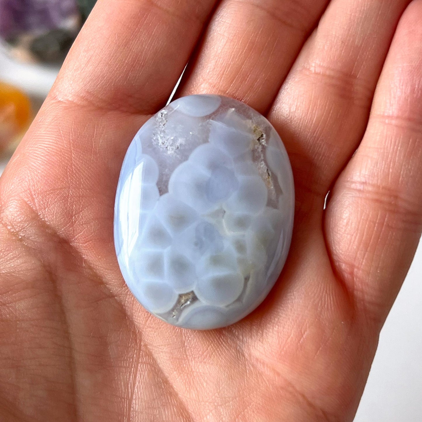 Blue Lace Agate Worry Stone