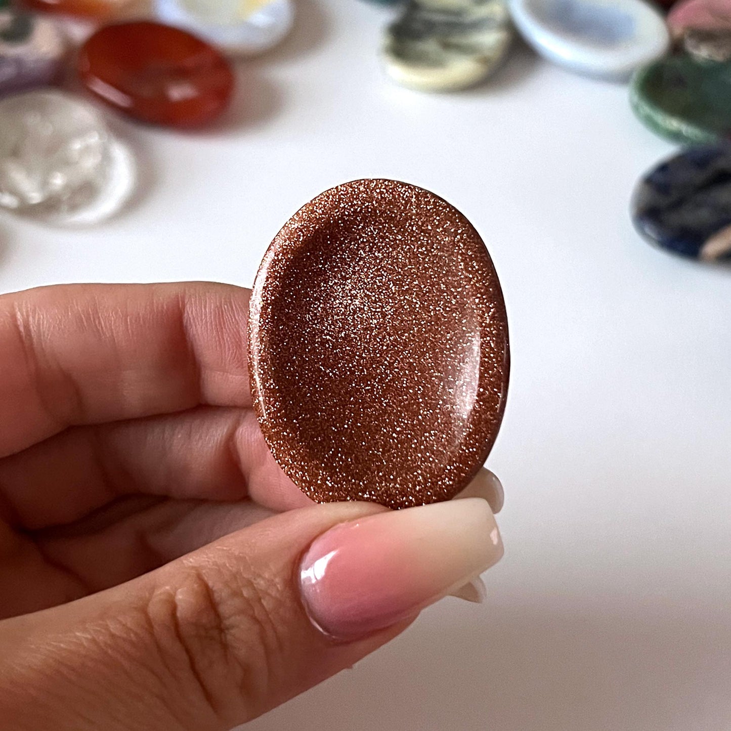 Red Goldstone Worry Stone