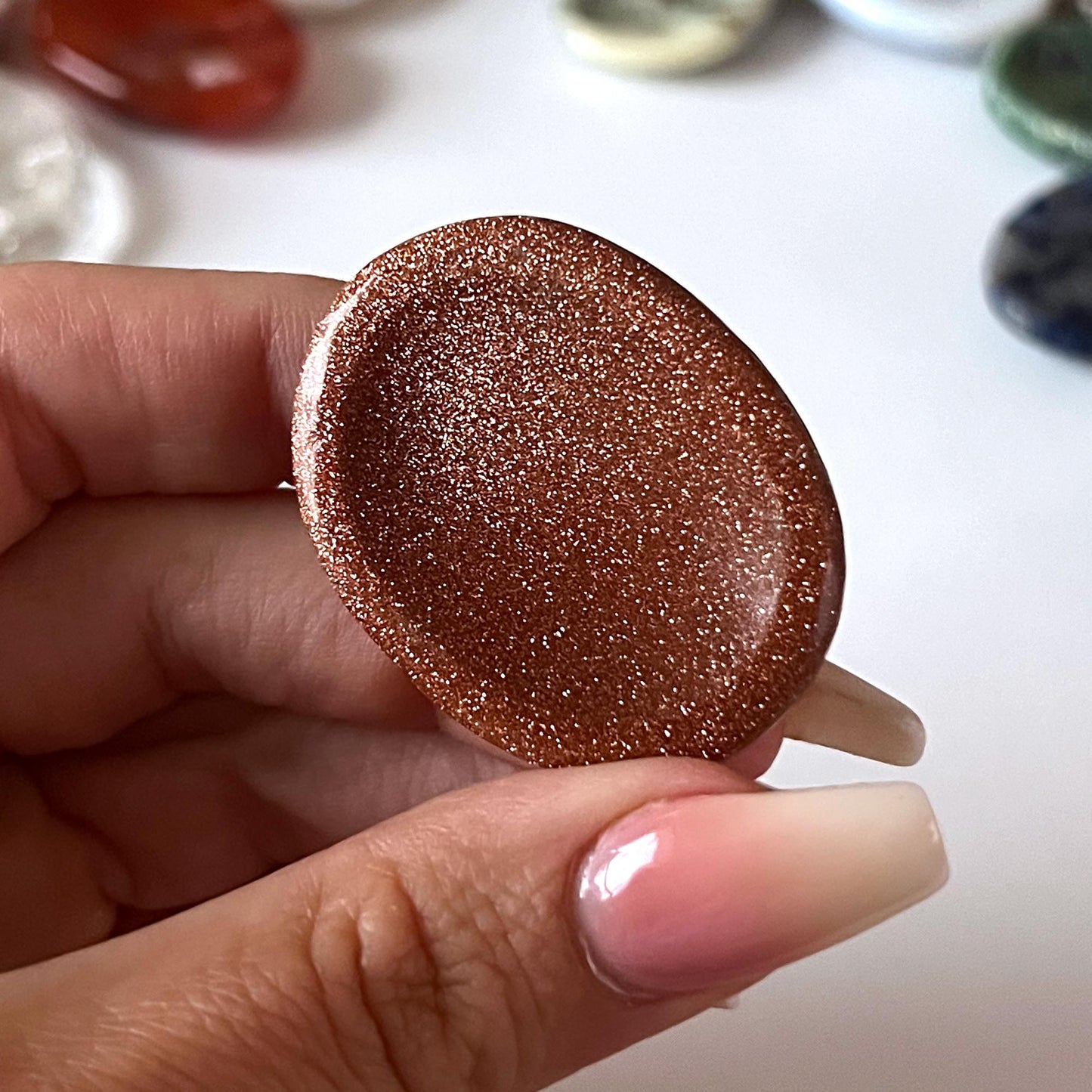 Red Goldstone Worry Stone