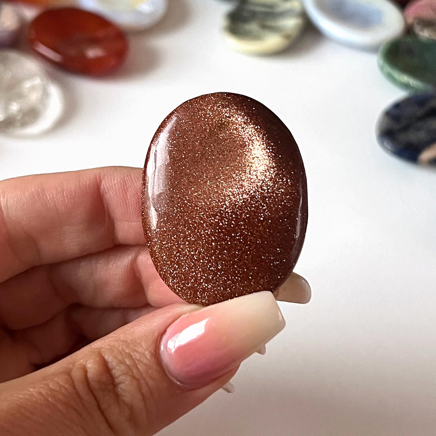 Red Goldstone Worry Stone