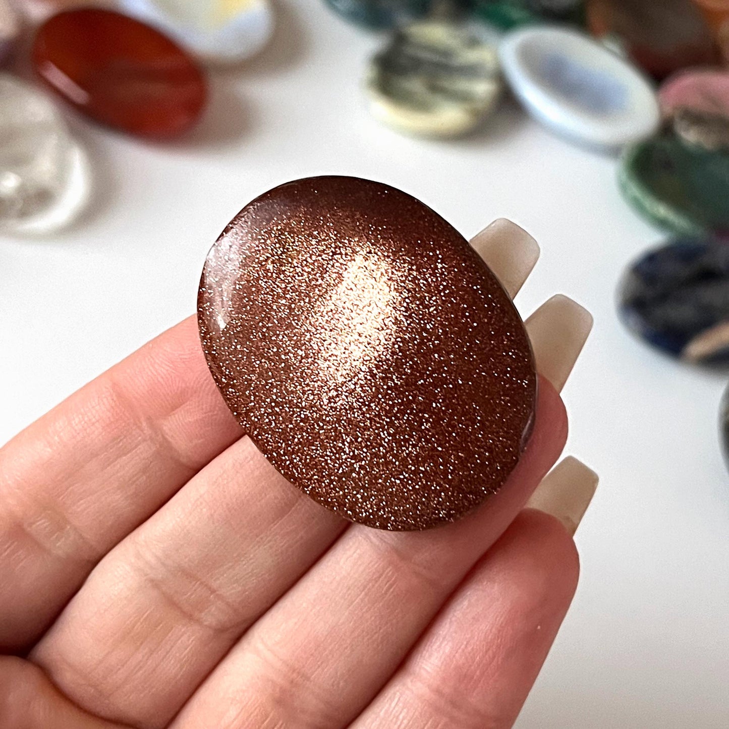 Red Goldstone Worry Stone