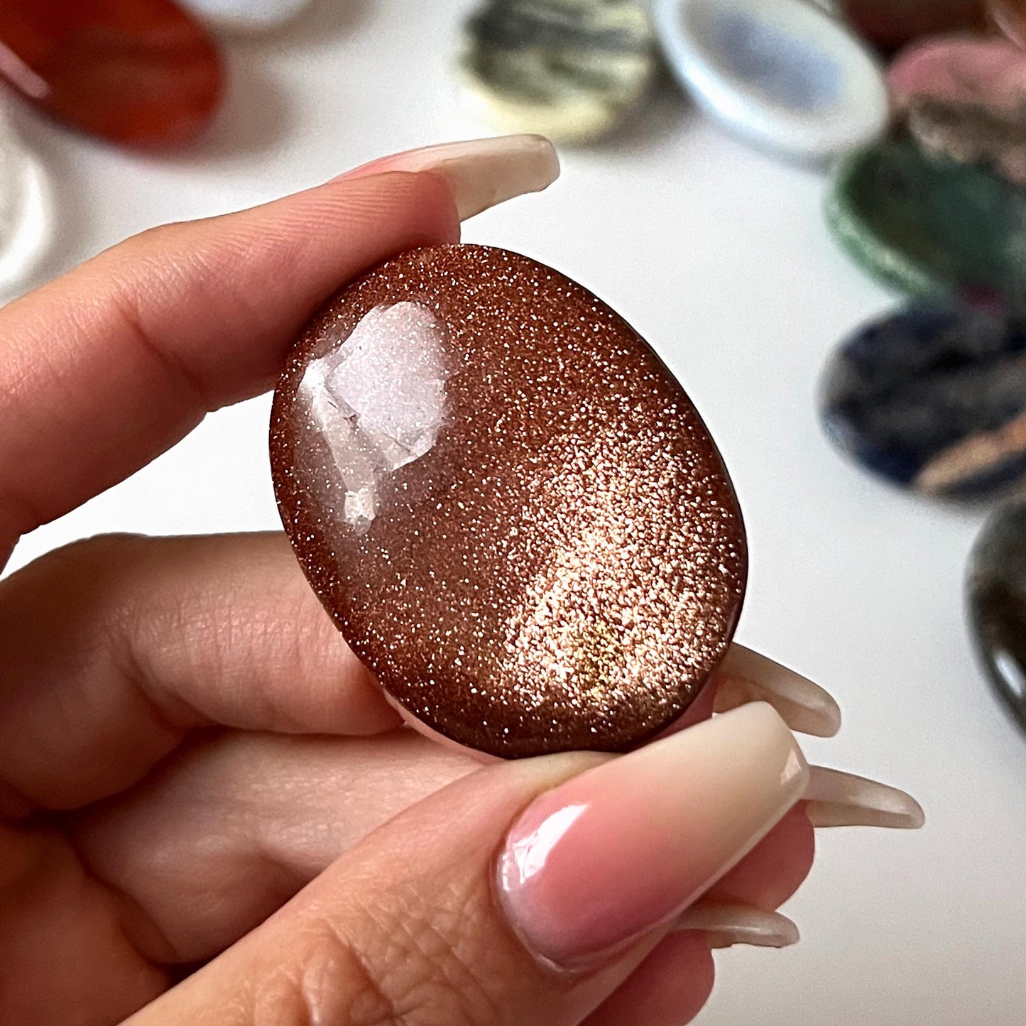 Red Goldstone Worry Stone