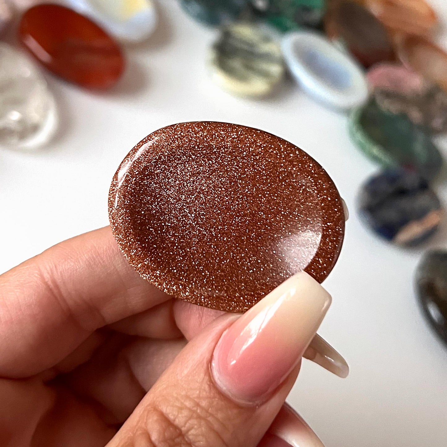 Red Goldstone Worry Stone