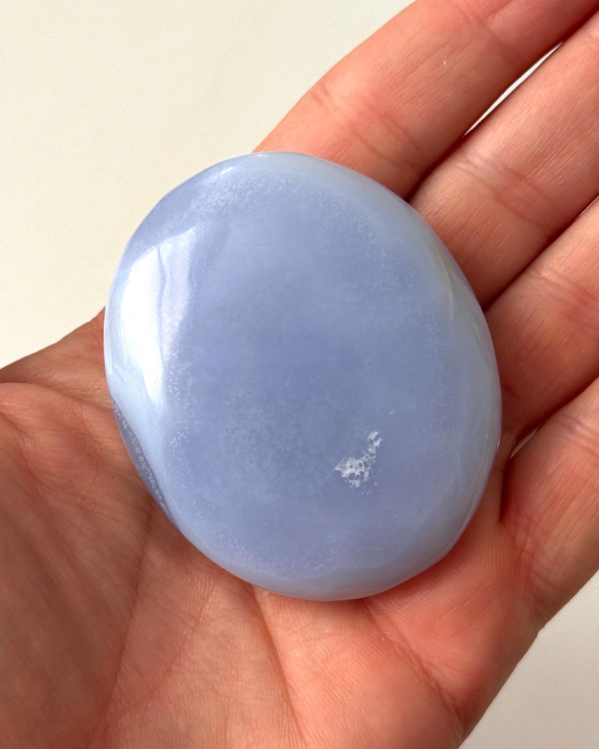 Blue Lace Agate Palm Stone