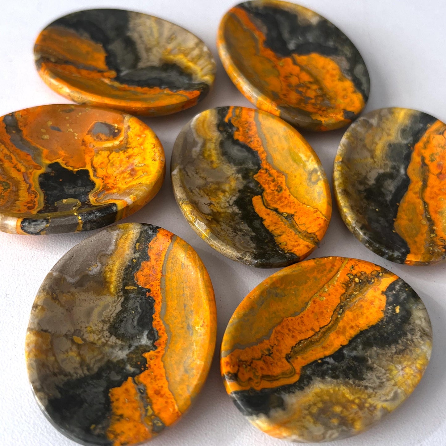 Vibrant Bumble Bee Jasper Large Worry Stone