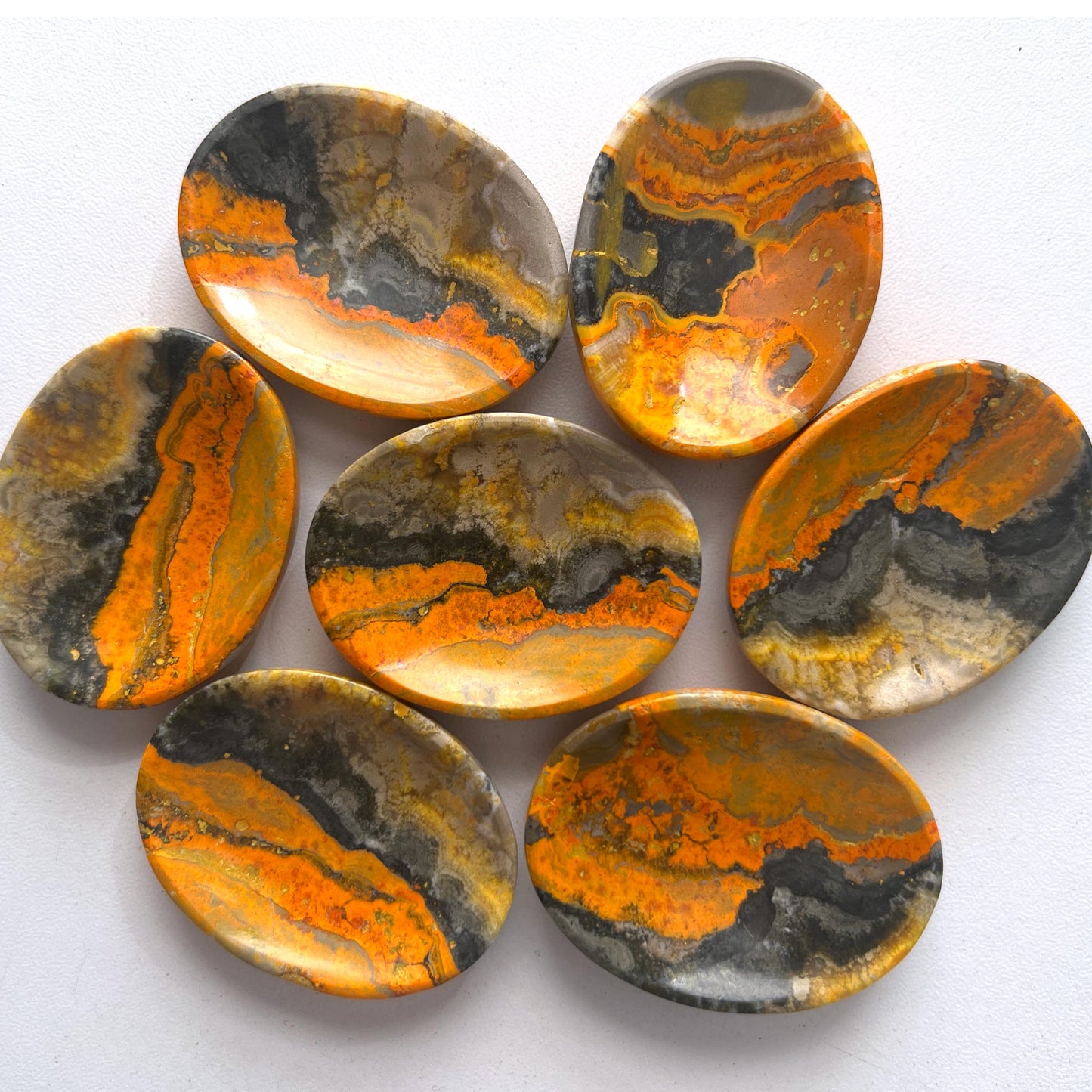Vibrant Bumble Bee Jasper Large Worry Stone