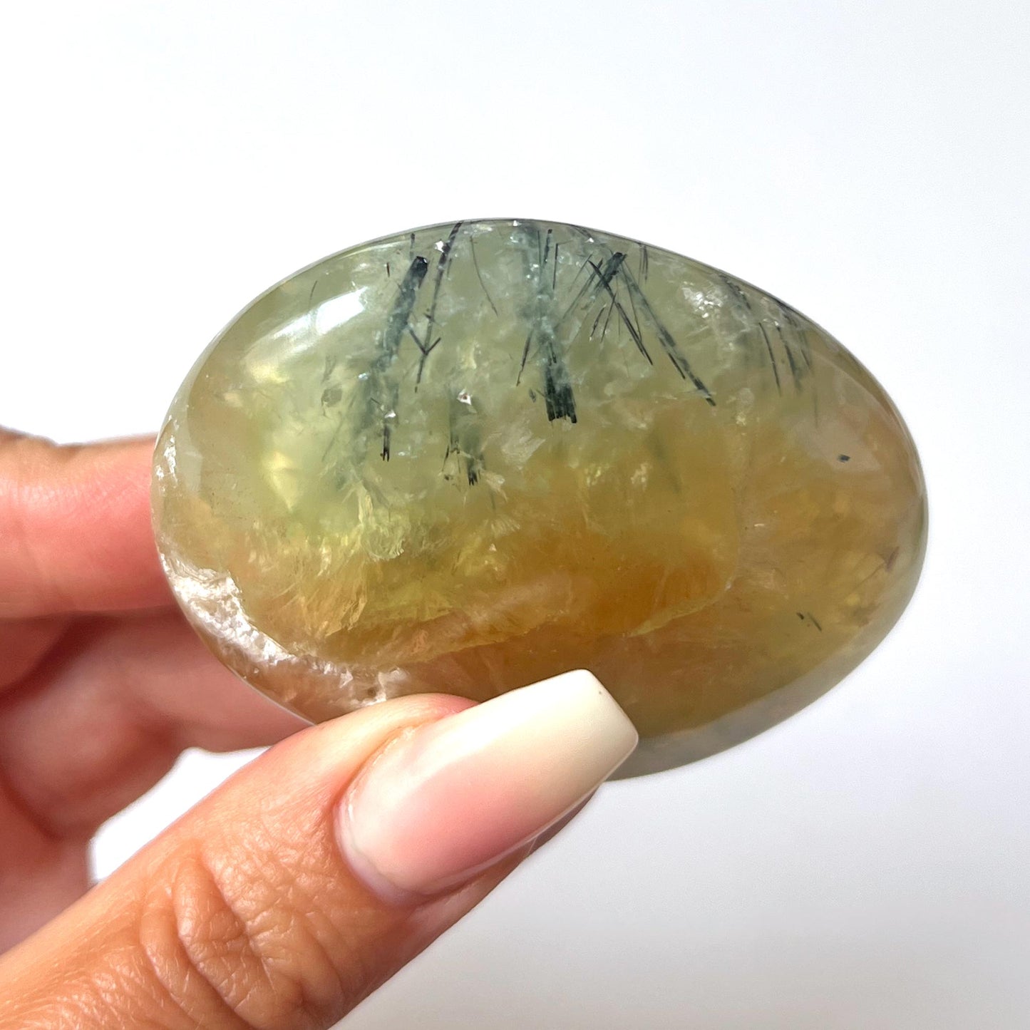 Yellow Prehnite Palm Stone