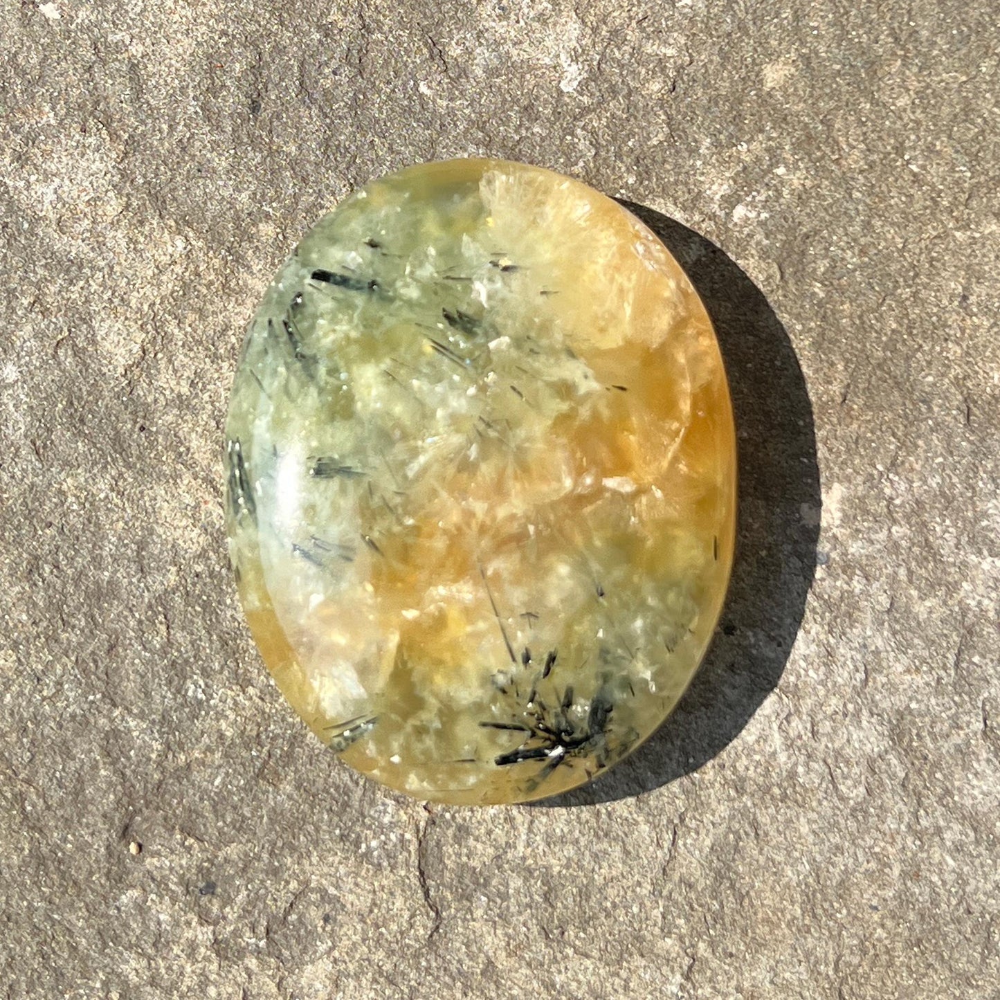 Yellow Prehnite Palm Stone