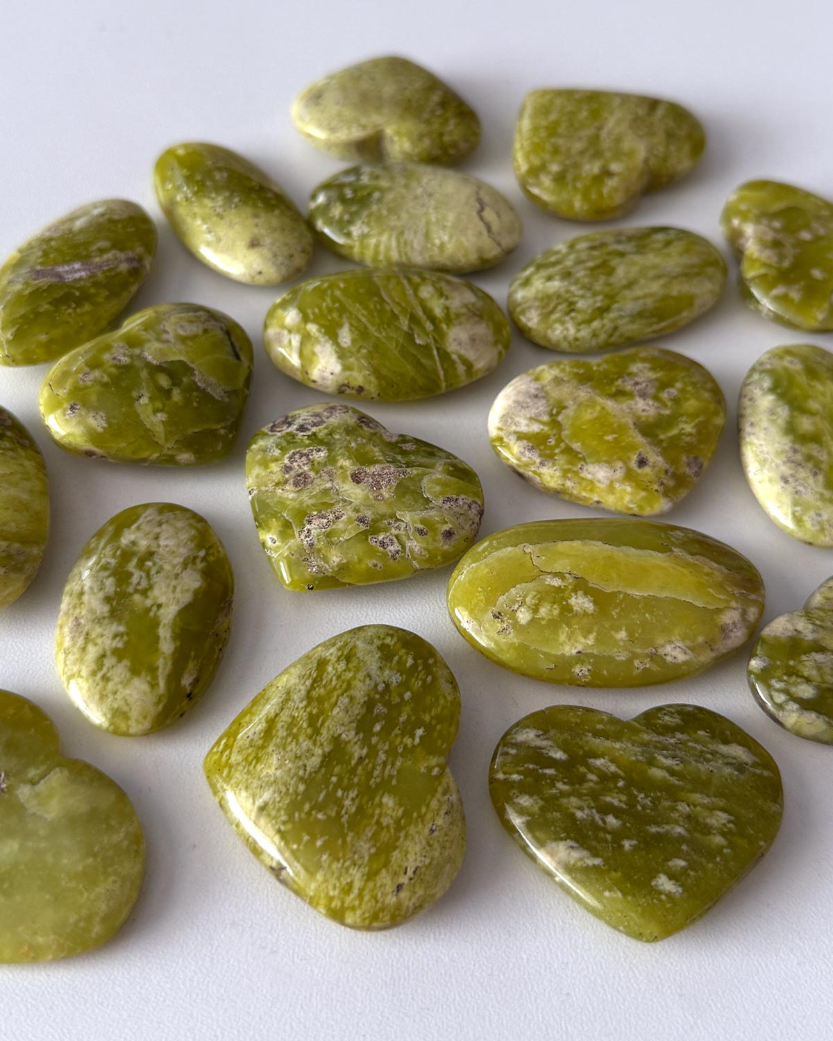 Yellow Green Serpentine Small Palm Stone