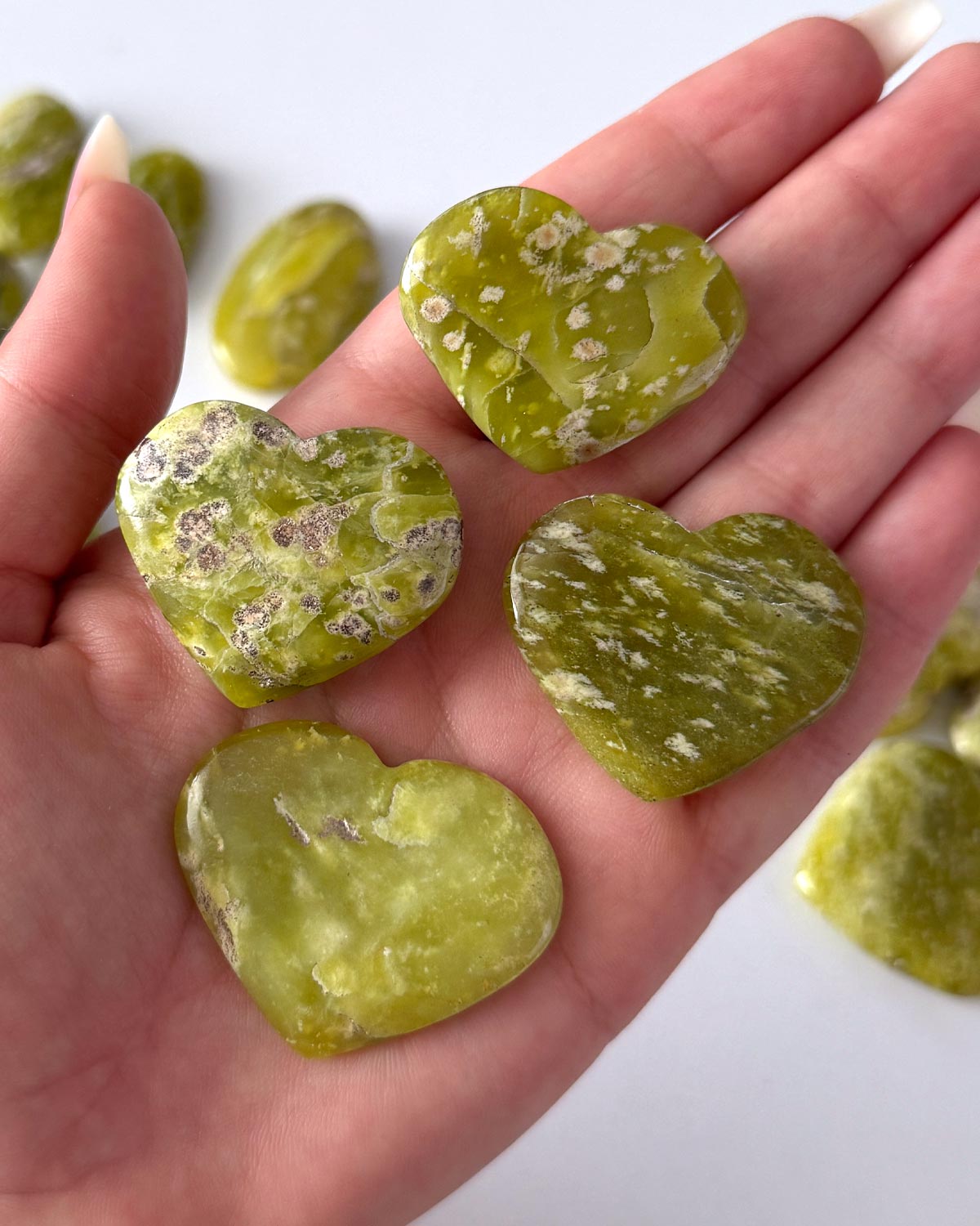 Yellow Green Serpentine Small Palm Stone