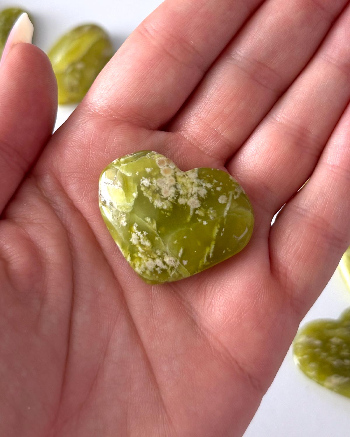 Yellow Green Serpentine Small Palm Stone
