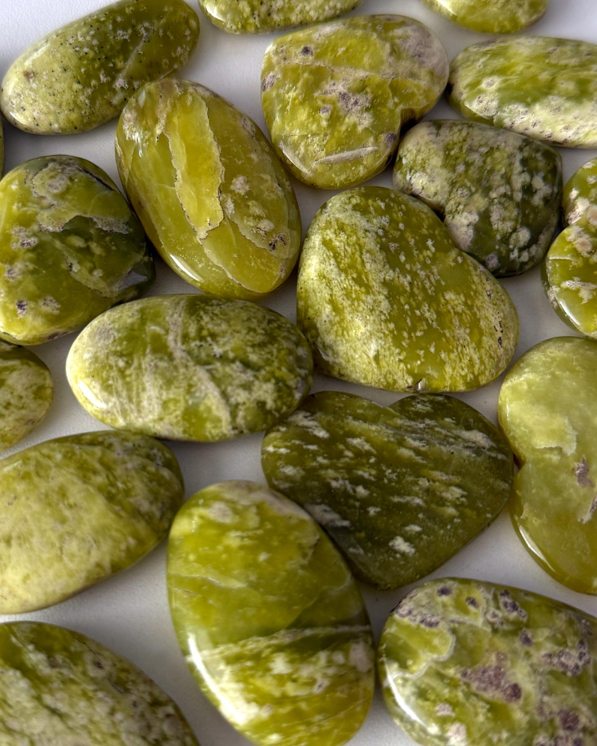 Yellow Green Serpentine Small Palm Stone