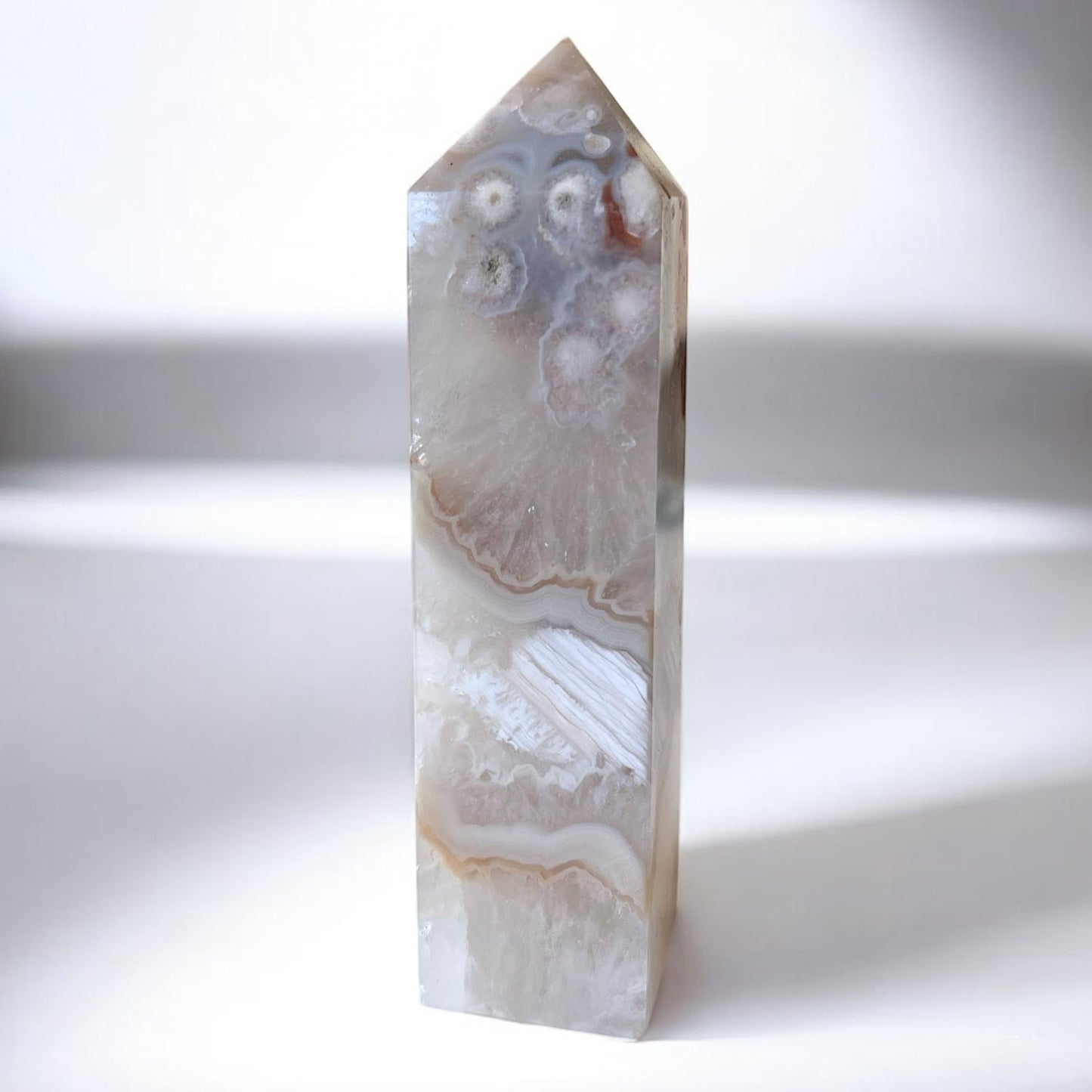 Banded Flower Agate Tower