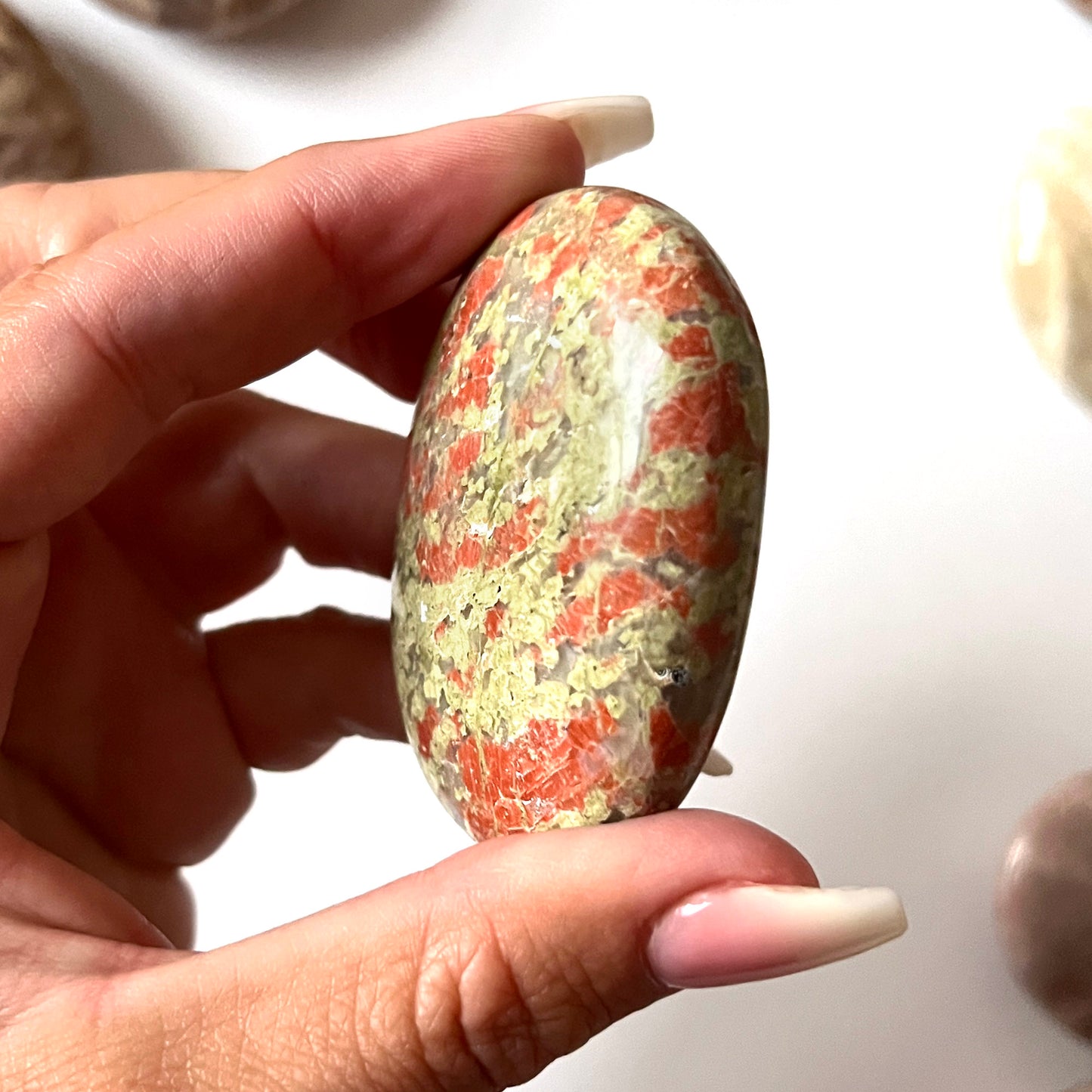 Unakite Palm Stone