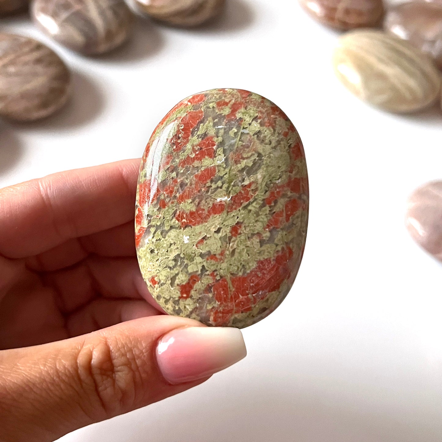 Unakite Palm Stone