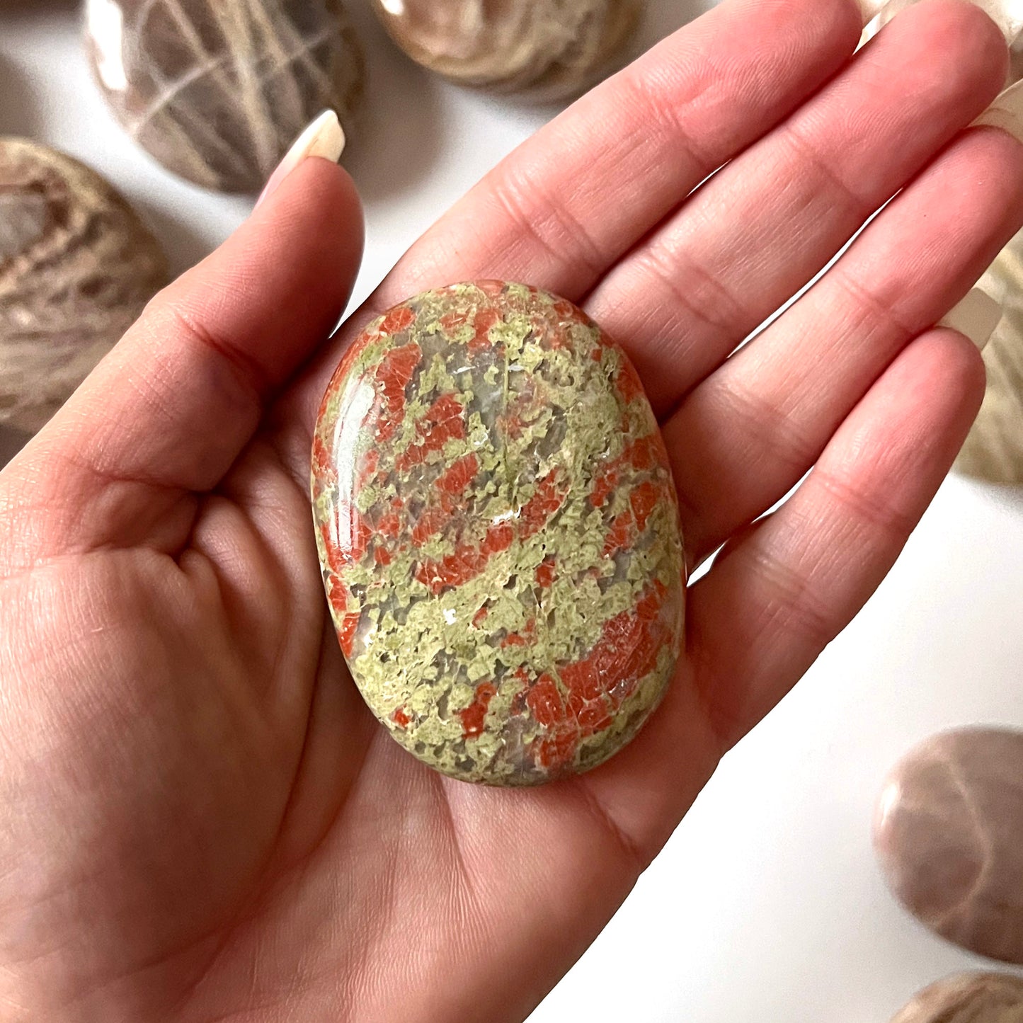 Unakite Palm Stone