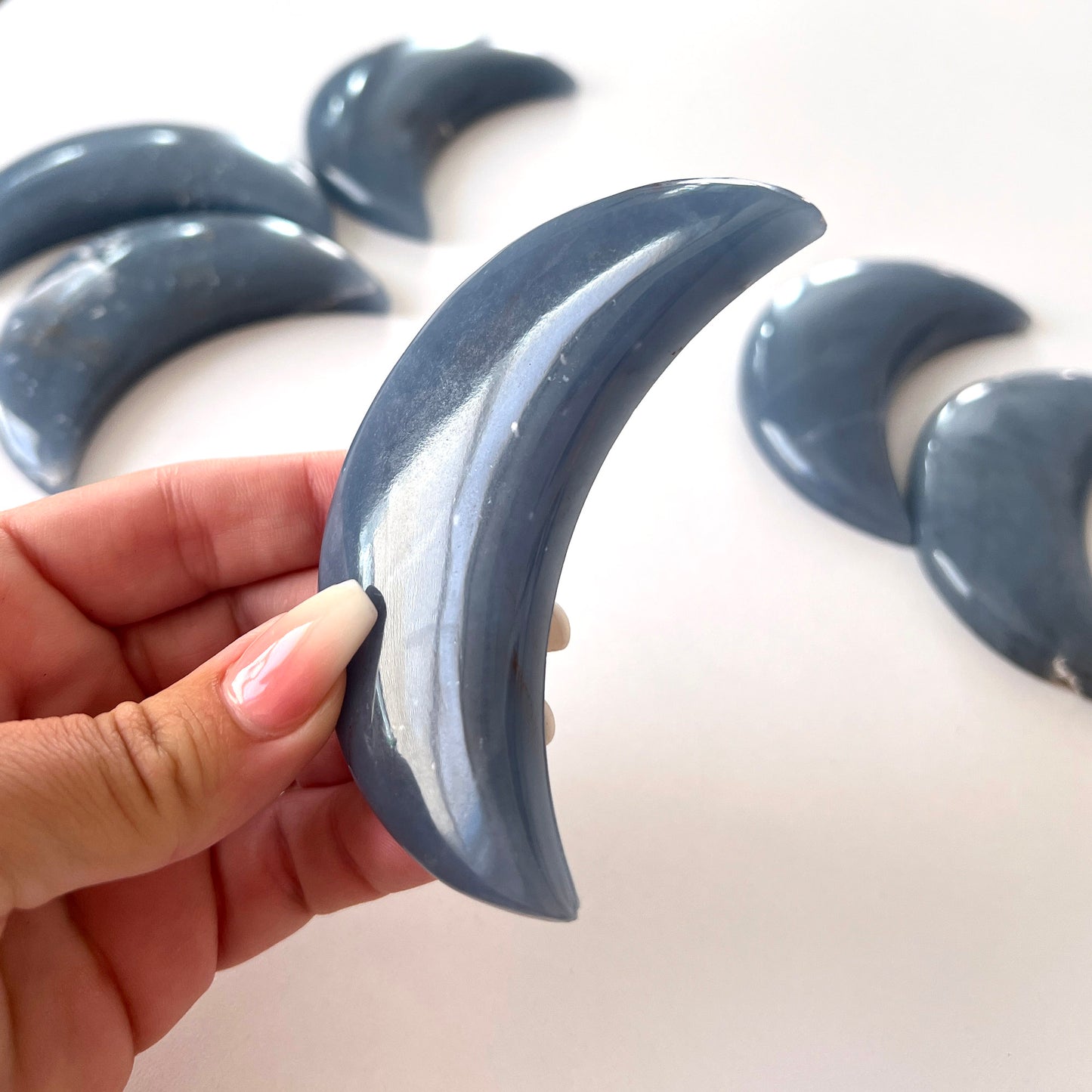 Angelite Crescent Moon