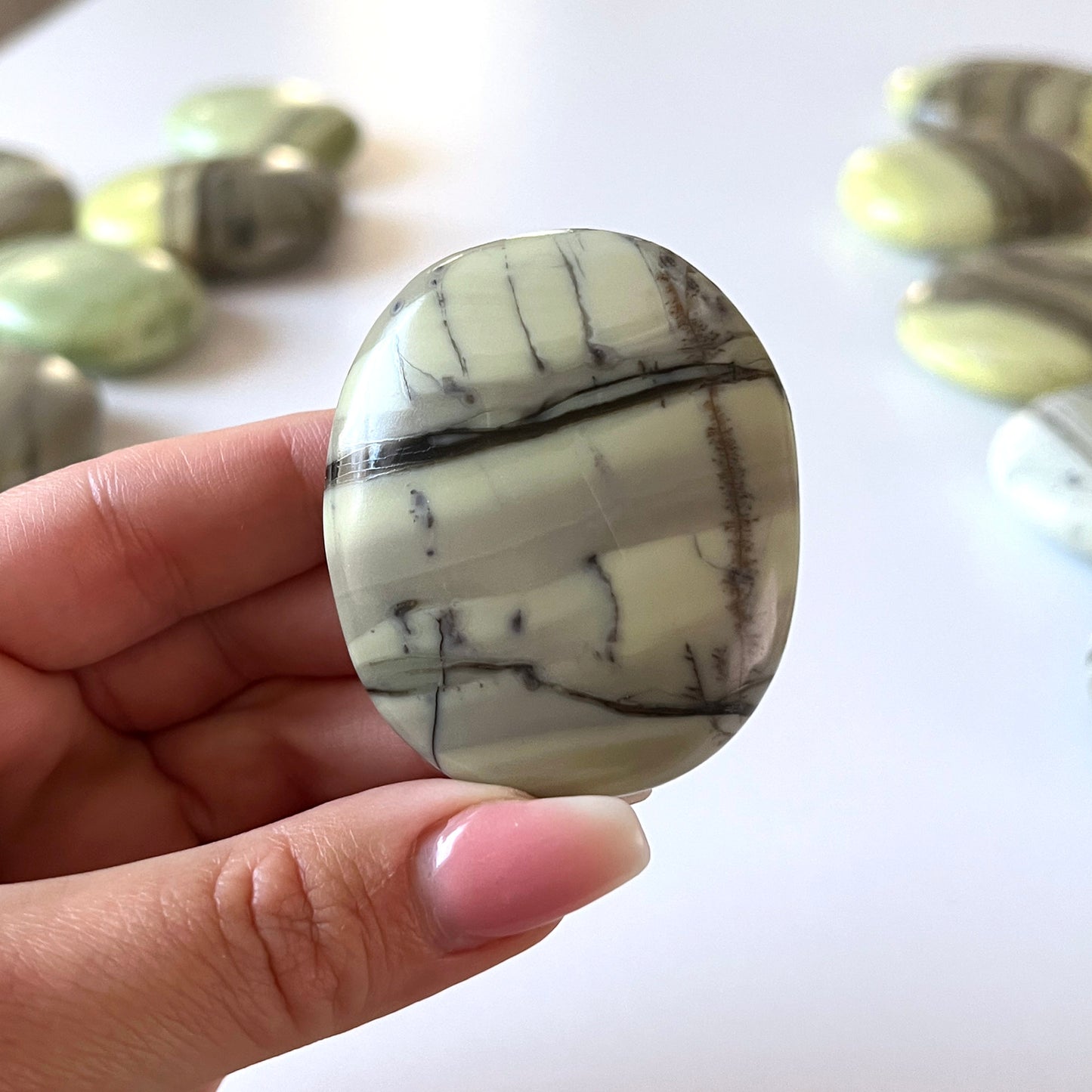 Banded Serpentine Palm Stone