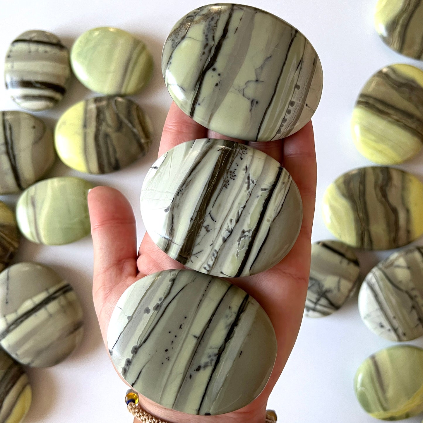 Banded Serpentine Palm Stone