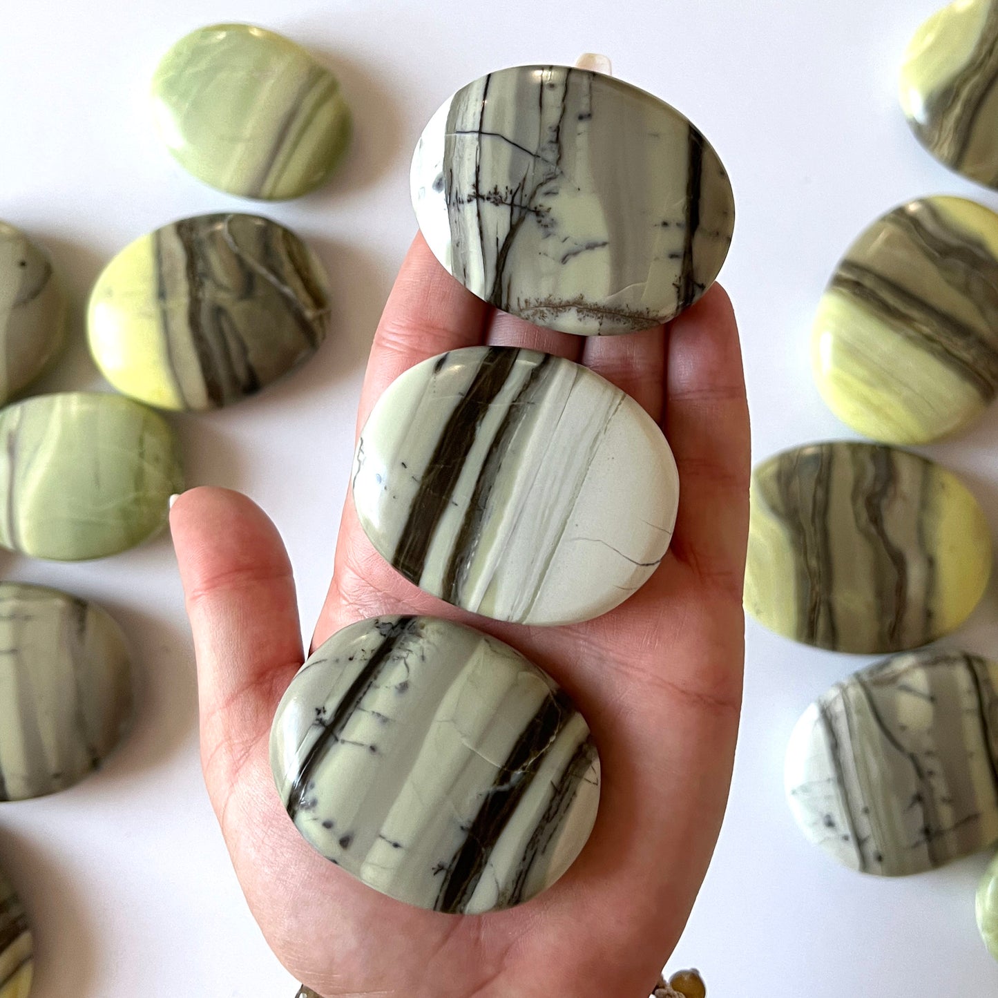 Banded Serpentine Palm Stone