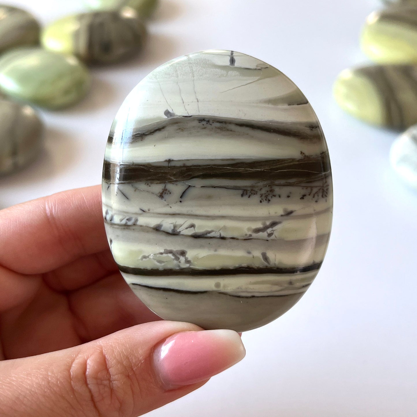 Banded Serpentine Palm Stone