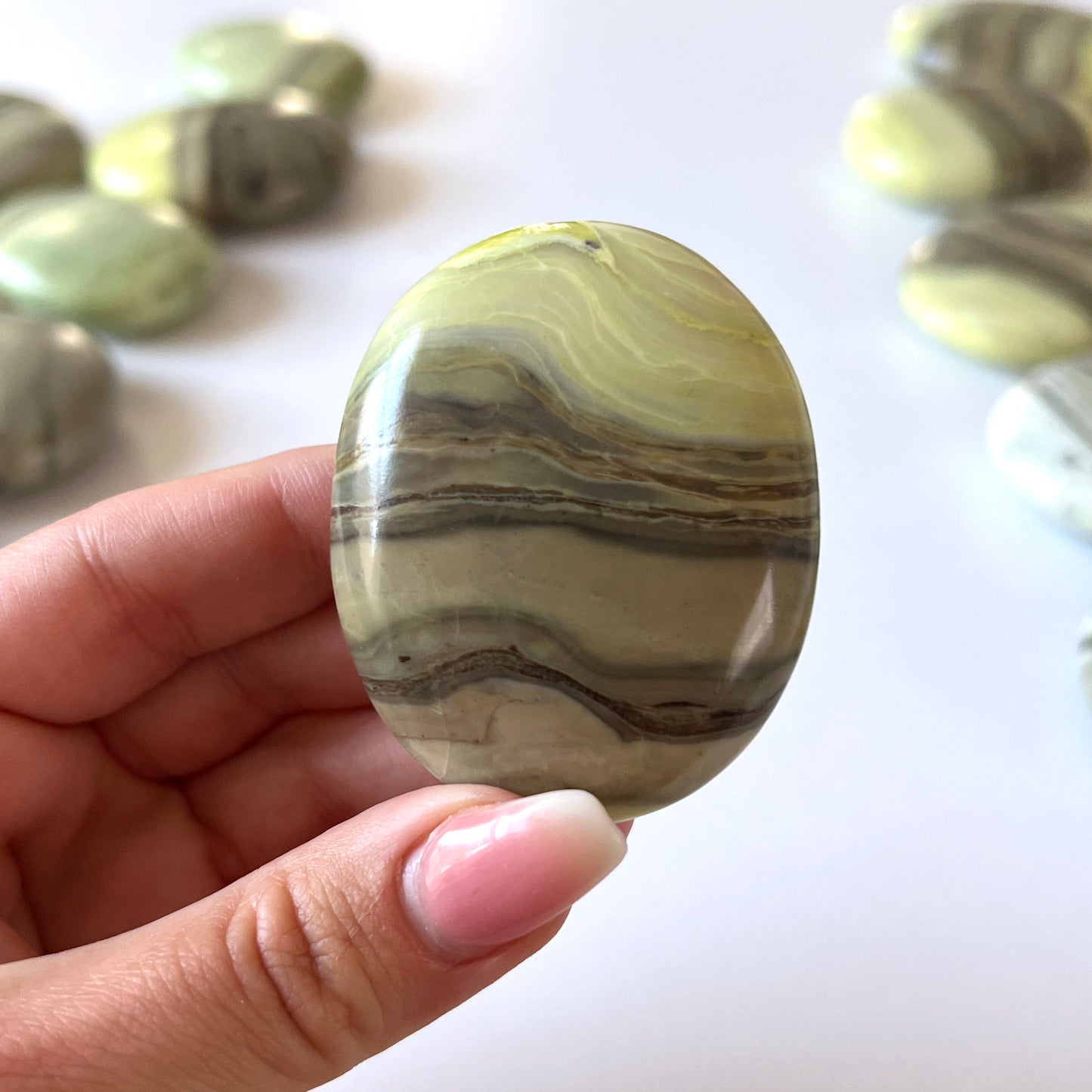 Banded Serpentine Palm Stone