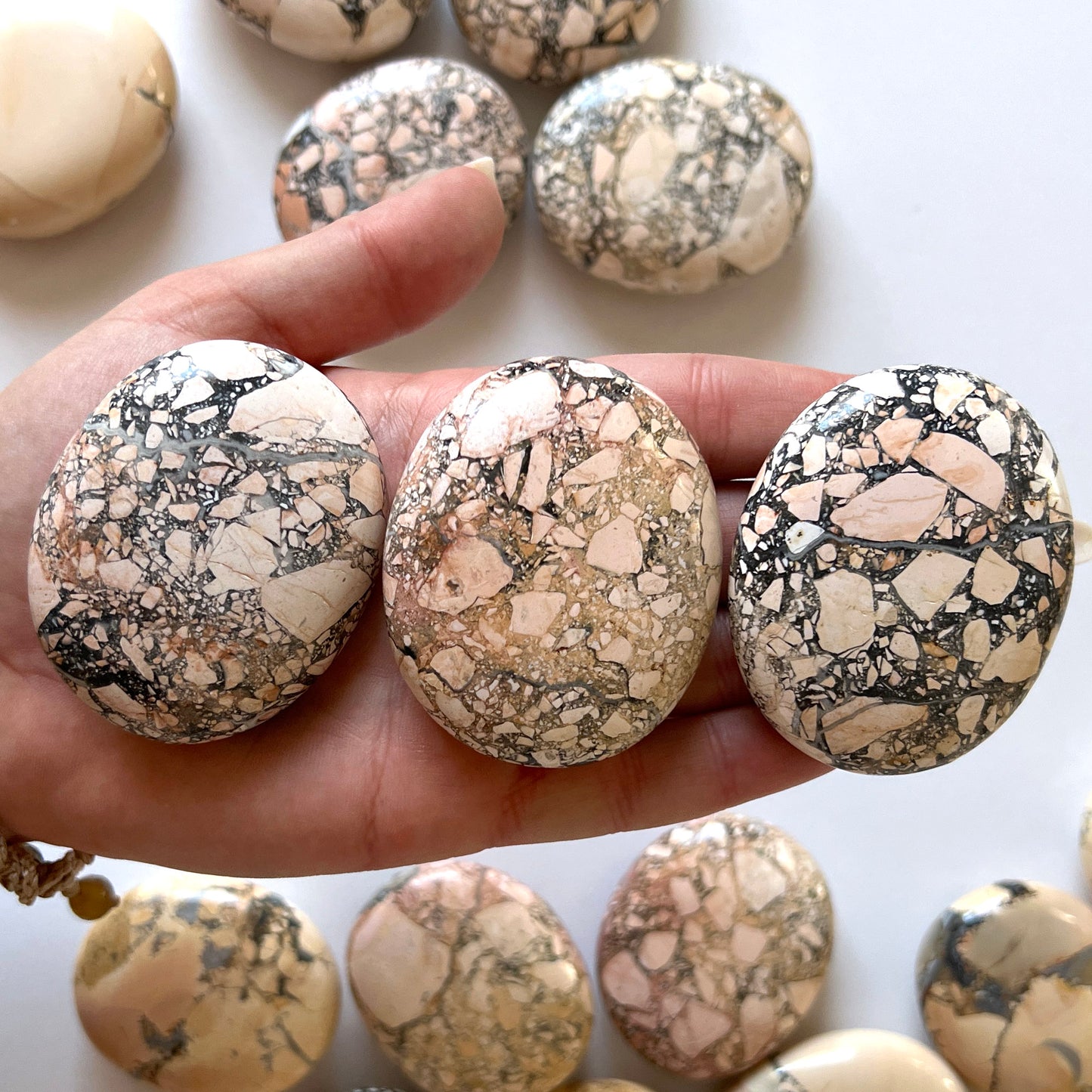 Pastel Maligano Jasper Palm Stone