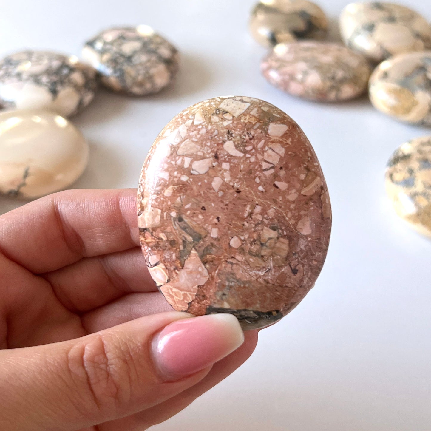 Pastel Maligano Jasper Palm Stone