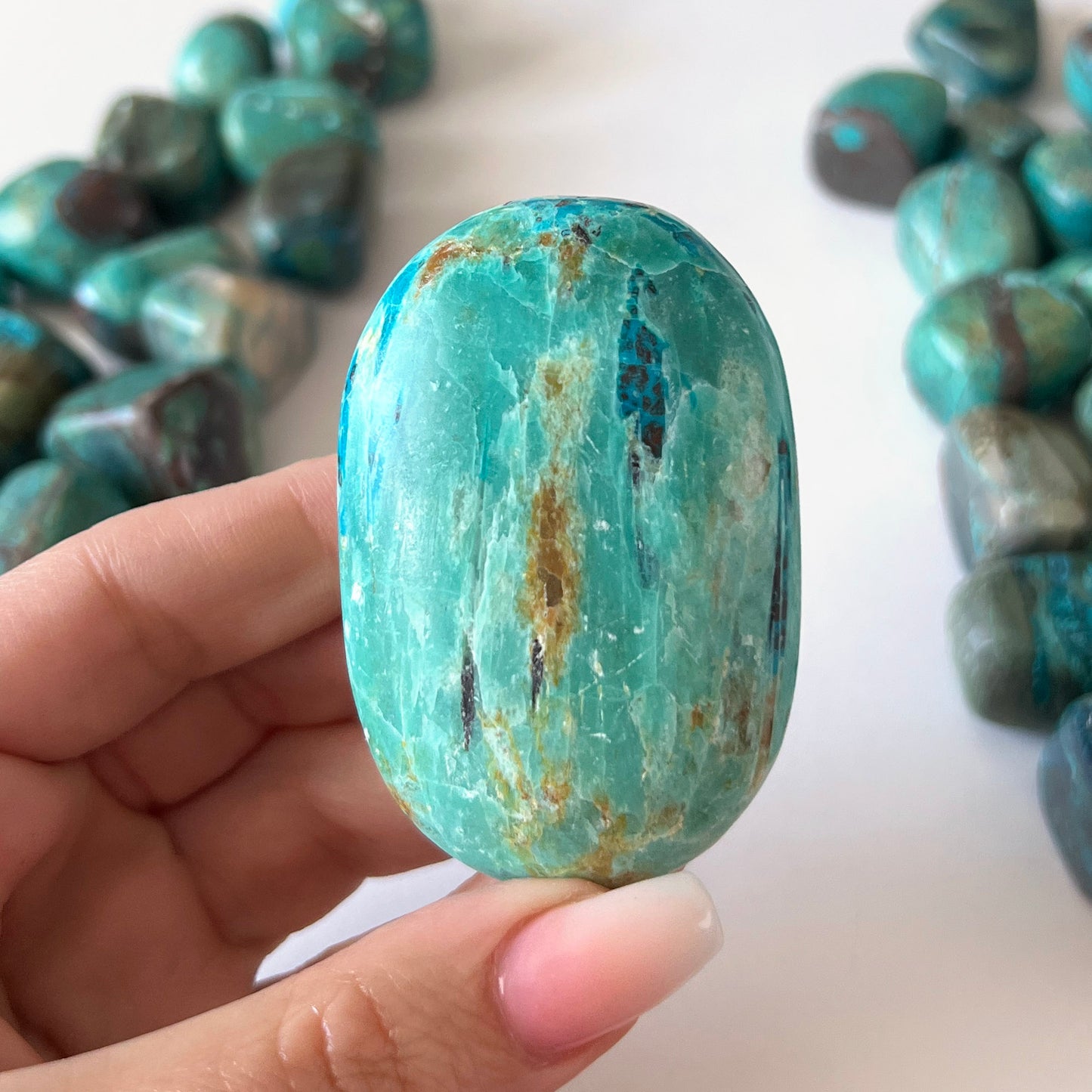 Blue Brown Peruvian Turquoise Palm Stone