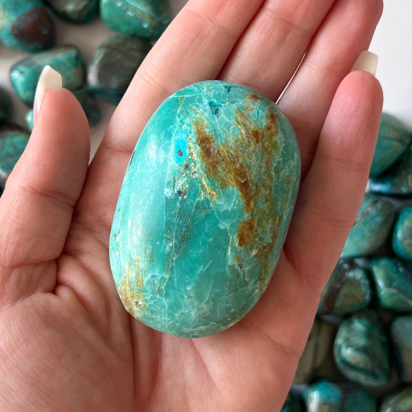 Blue Brown Peruvian Turquoise Palm Stone