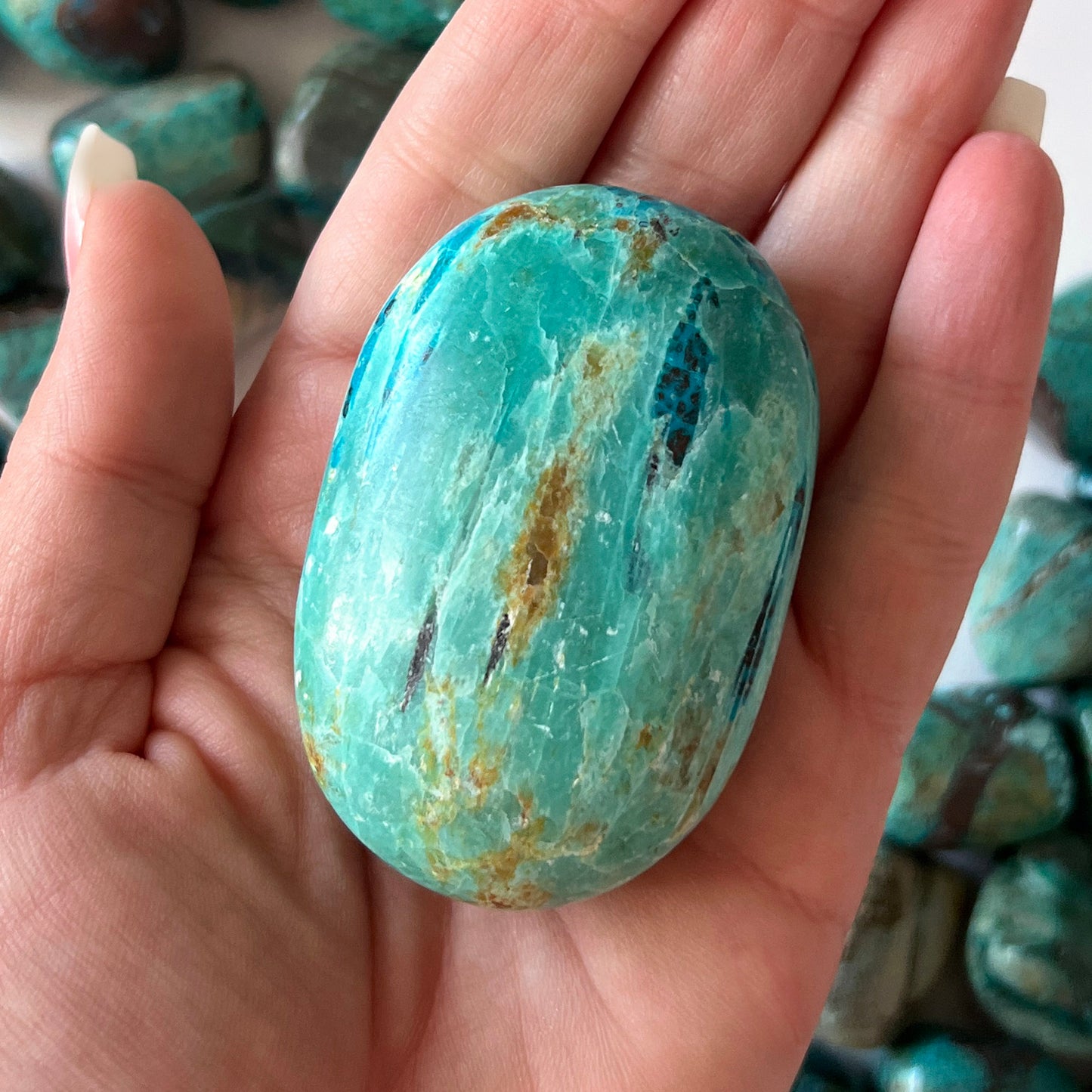 Blue Brown Peruvian Turquoise Palm Stone