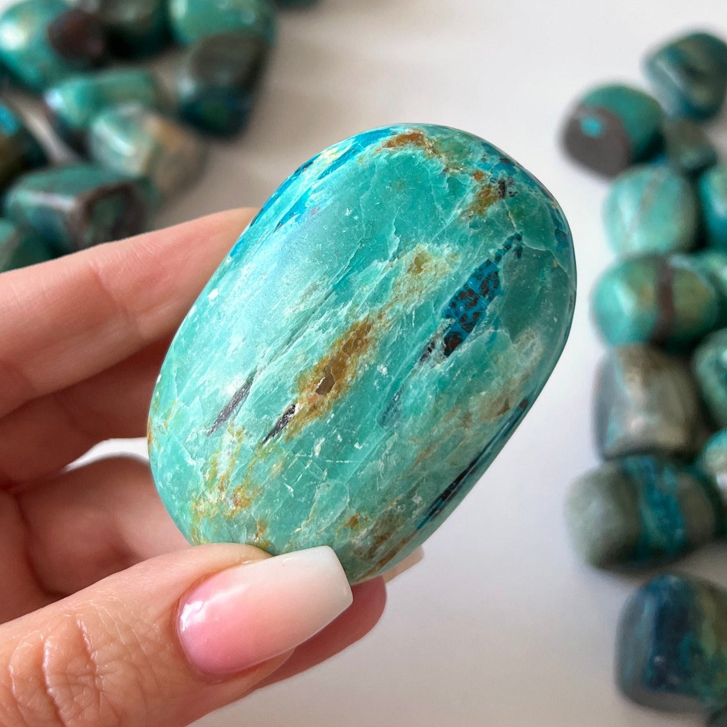Blue Brown Peruvian Turquoise Palm Stone