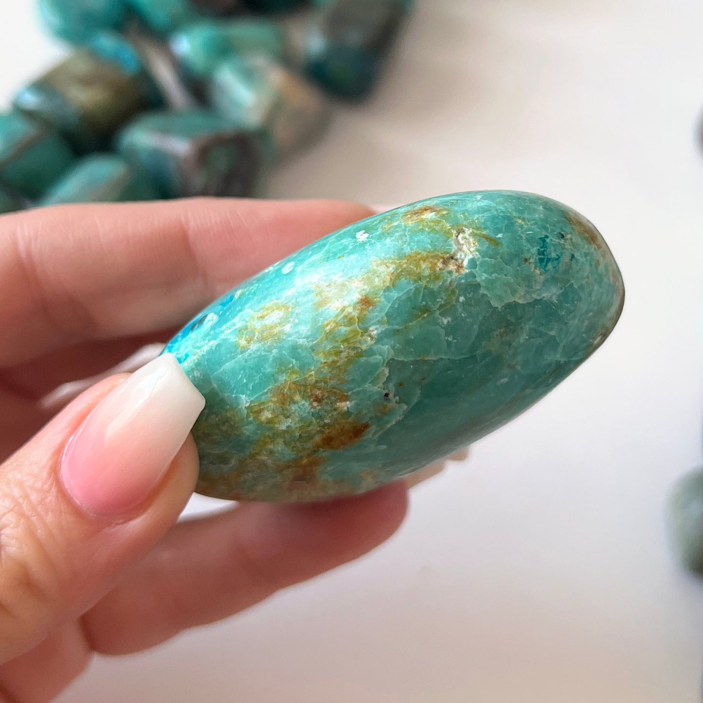 Blue Brown Peruvian Turquoise Palm Stone