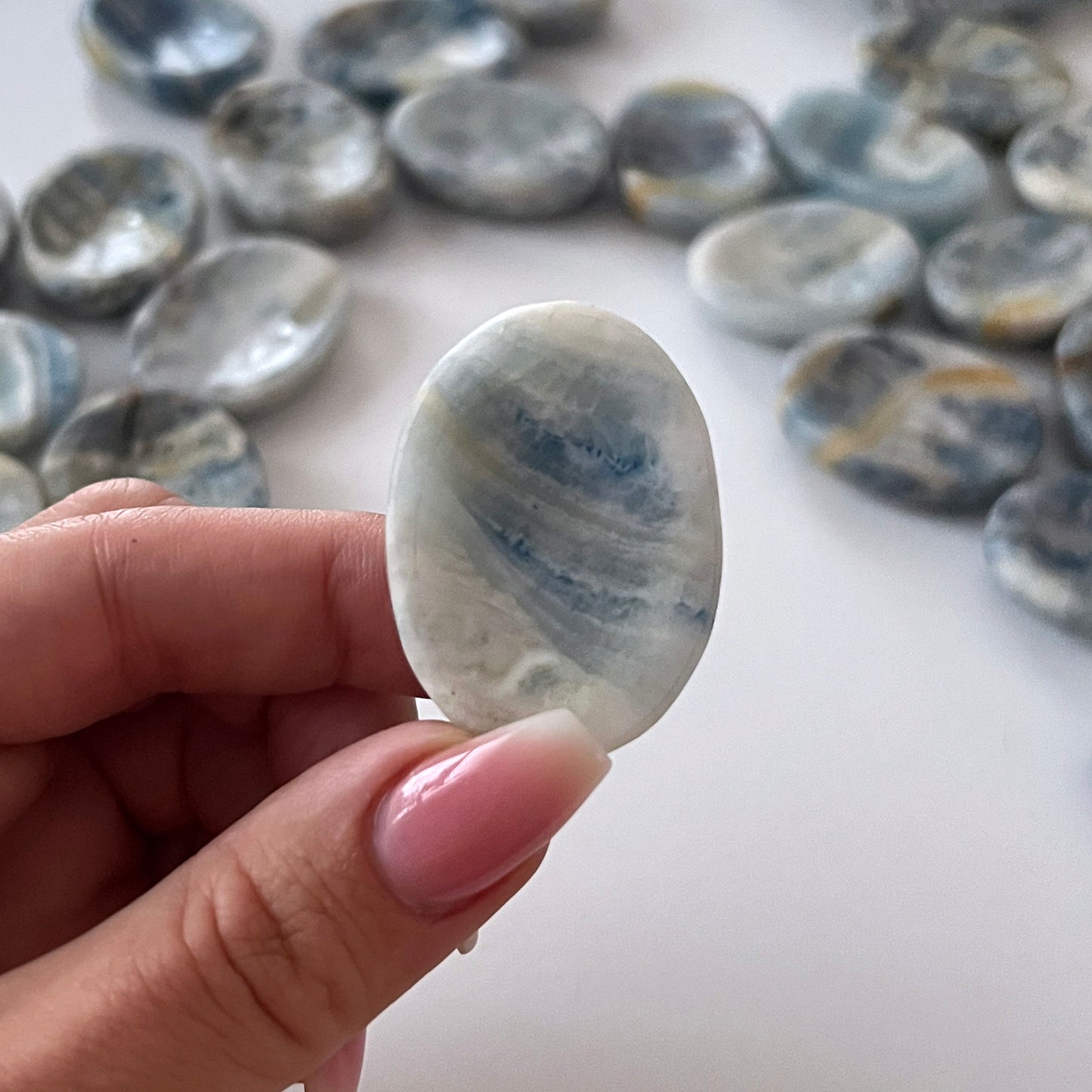 Blue Scheelite Worry Stone
