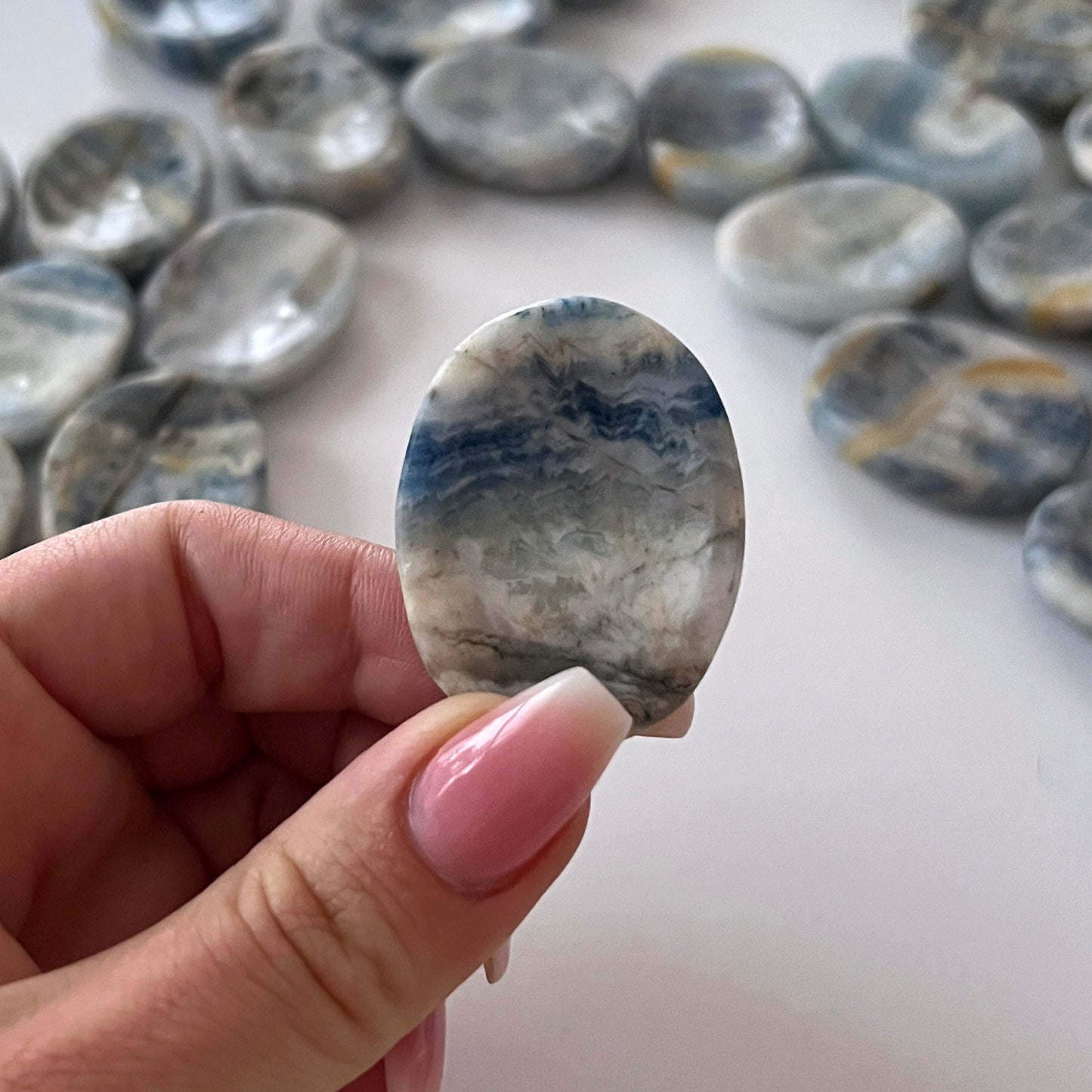 Blue Scheelite Worry Stone