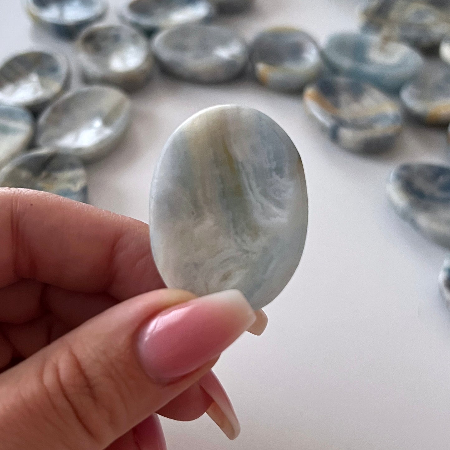 Blue Scheelite Worry Stone
