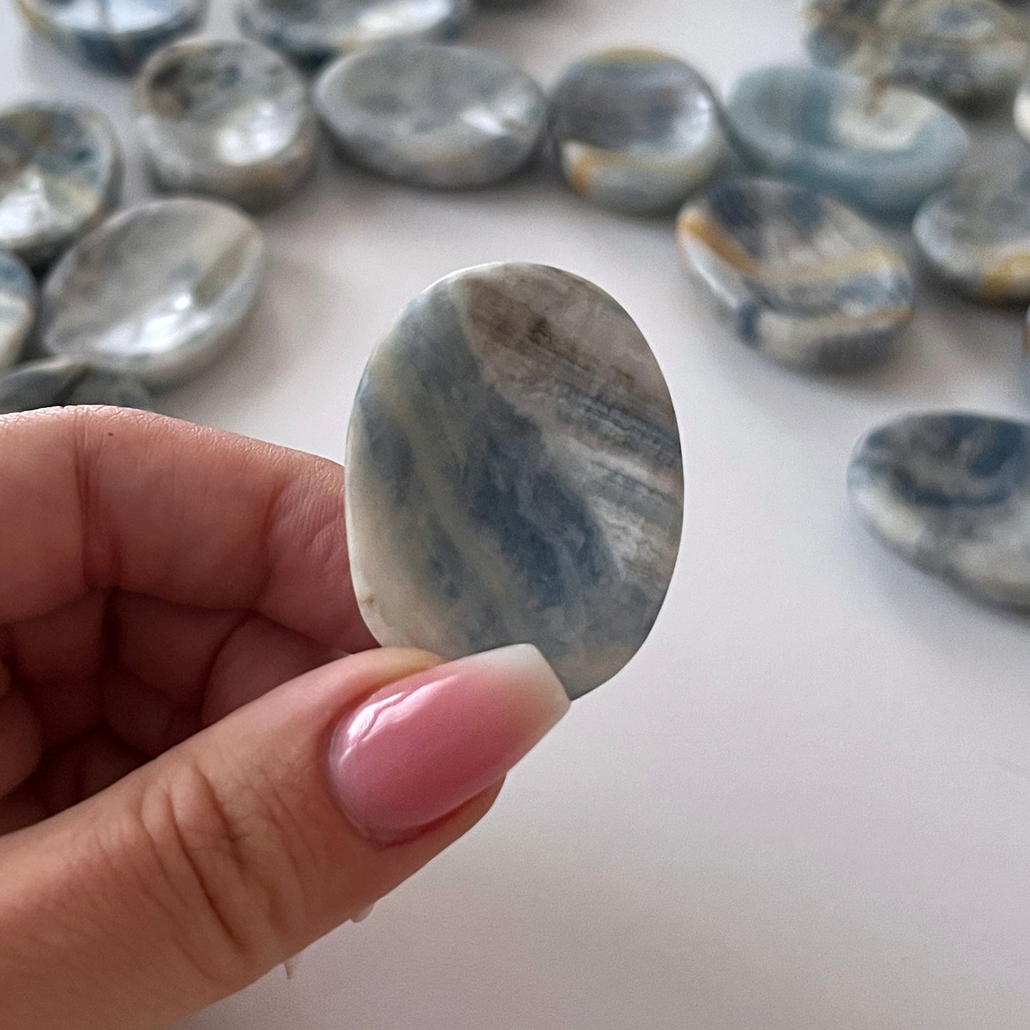Blue Scheelite Worry Stone