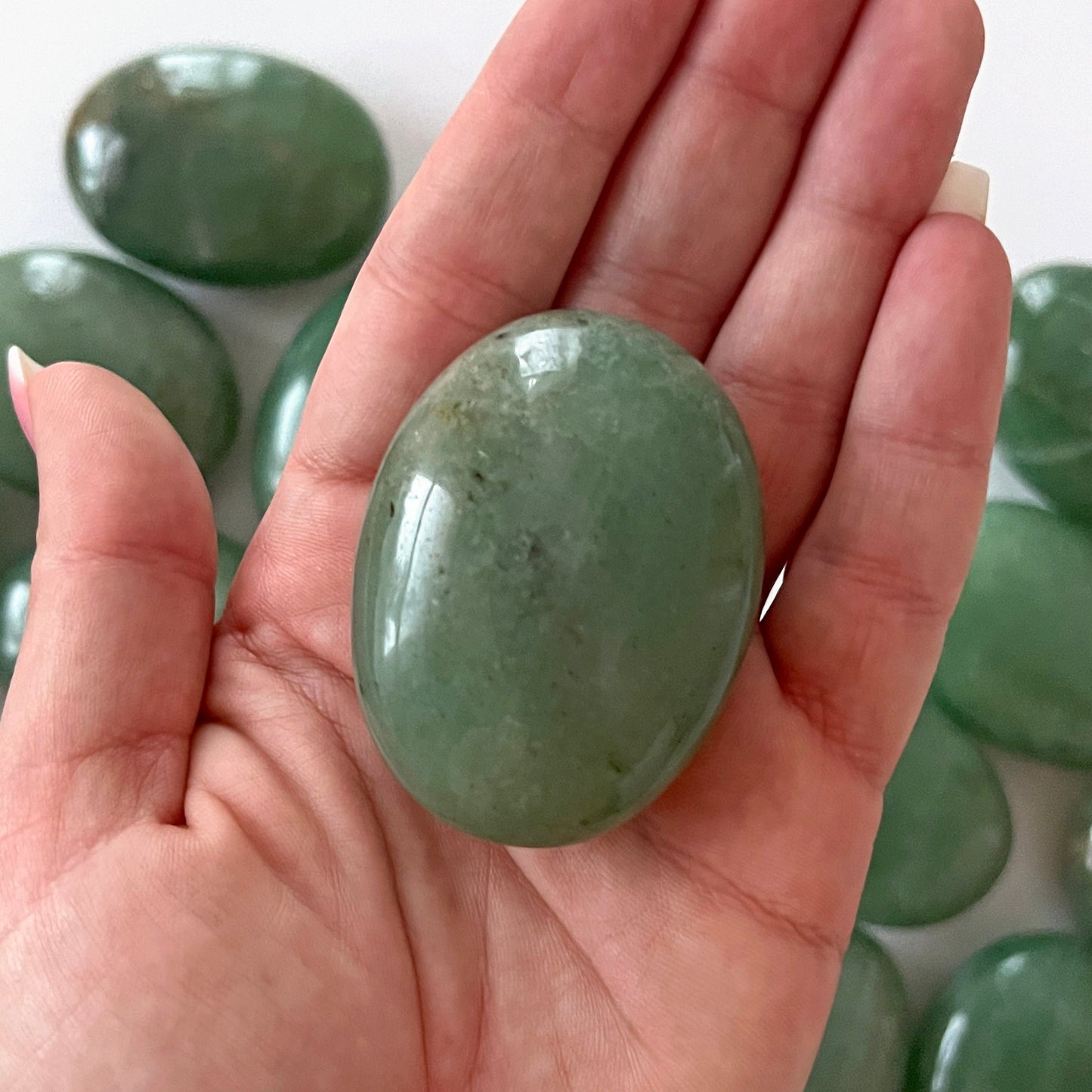 Brazilian Green Aventurine Palm Stone