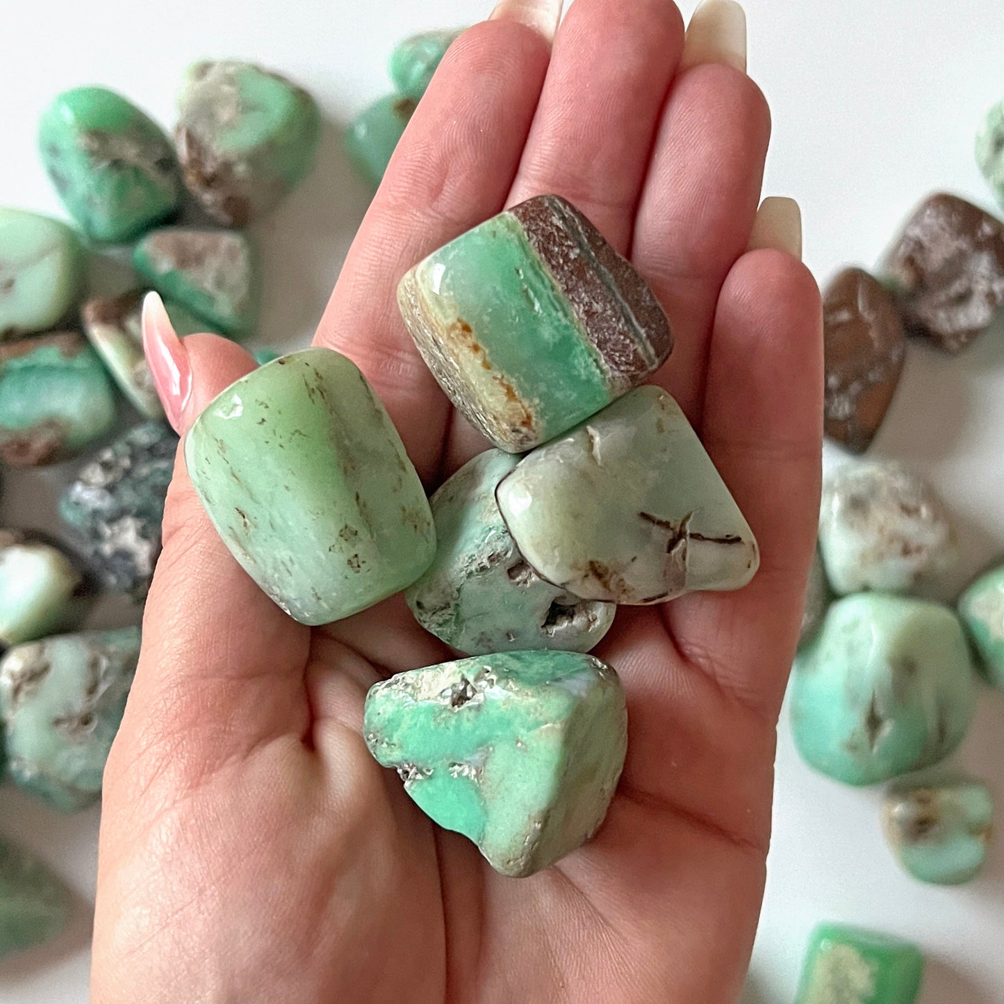Brown Green Chrysoprase Tumbled